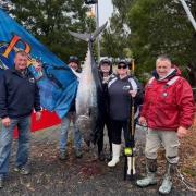Katie Russell and her record Southern Bluefin Tuna catch.