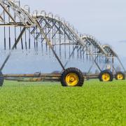 Irrigator in use on a farm