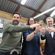 Derwent Distillery co-owner Robbie Gilligan, Tasmanian Whisky & Spirts Association President Kristy Lark, Lark Distiller head of hospitatlity Dan Knight and Spring Bay Distillery founder Cam Brett