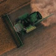 A tractor in a field