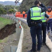 Original Lyell Highway landslip in 2024