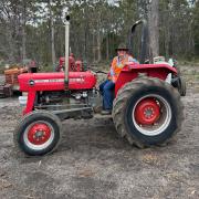 Natalie Wise on a Massey Ferguson 135