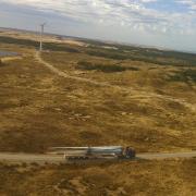 Wind turbines being transported on King Island. Picture: Total Freight Solutions