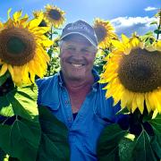 Brendon Rockliff of Skelbrook Vale Stockfeed Mill at  Sassafrass in the floral field.