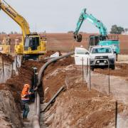 Irrigation scheme under construction (image Tasmanian Irrigation)