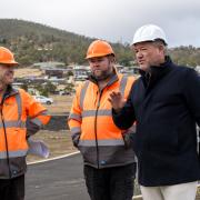 Michael Gravenall and Chris Stephens (Wilson Homes) with Roger Noble