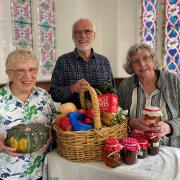 Valerie Hay and Walter and Katherine Abetz will  collect food donations at the Evandale Uniting  Church Harvest Festival on Sunday