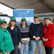 NRM South Chair Bob Rutherford, Carolyn Cameron from Sheep Producers Australia, Green Sheep Project Tasmania lead Janneke Scheeres, Anna Cotton, Rosie Downie and Julie Collins.