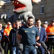 CEPU State Secretary Michael Anderson speaks at Rally