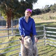 Tasman District School student Jameika Thomason with a sheep.