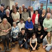 Margaret Elliott with her family and friends