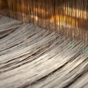 Wool on a weaving machine