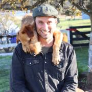 Tom Coughlin with his dog Buddy