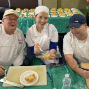 Judging of the scallop pie contest.