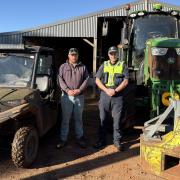 Senior Sergeant Martin Parker and Moriarity farmer, Owen Woolley