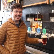 Nick Devereux with a beer.