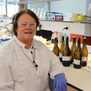 Alison Ctercteko with smoke tainted sparkling wine.