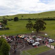 Variety Tasbash visting Glenora District School. Picture by Alistair Bett.
