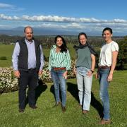 TasFarmers CEO Nathan Calman with Primary Industries Minister Jane Howlett_ Sprout Tasmania CEO Jen Robinson and Livestock Processing Taskforce Chair Felicity Richards.