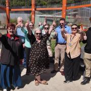 Anne Urquhart, Sally Haneveer, Mayor Blackie and others