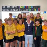 Liz Webber with her students